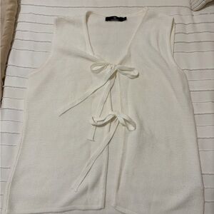 White Knitted tie Vest